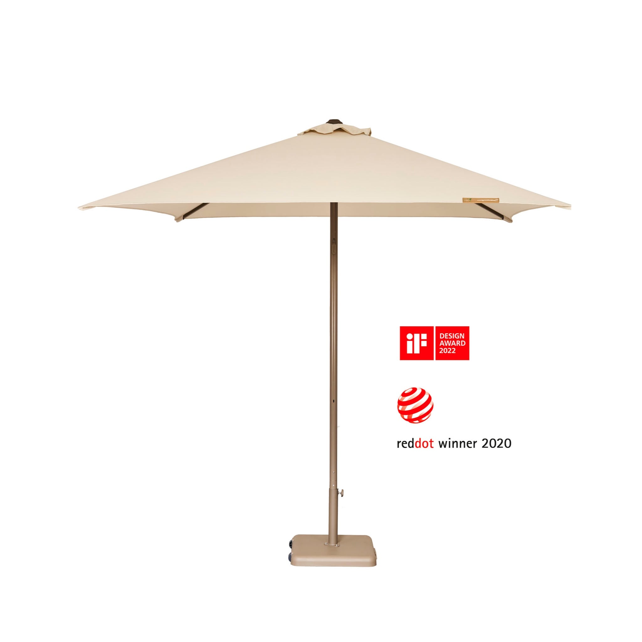 Parasol EOLO Structure GRISE Toile polyester ECRUE 250x250 cm finition bord droit – Image 3